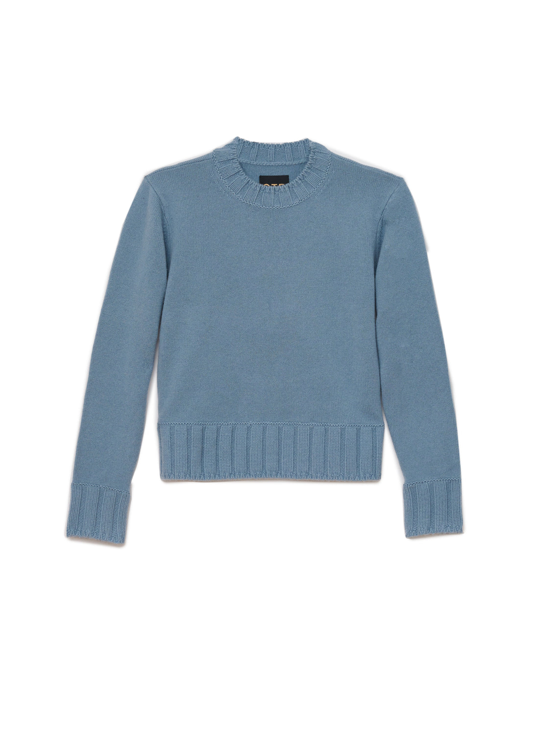 Long Sleeve Crewneck Sweater With Ribbed Collar, Cuffs and Hem (Blue Slate)