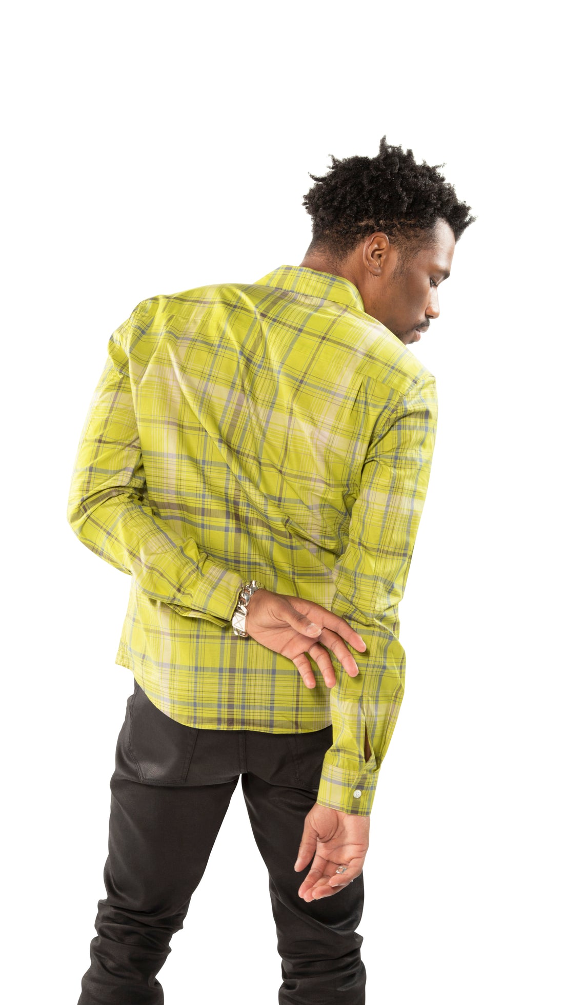 mens chartreuse dress shirt Barry. Wang Mens TMetallic Peacock Green Nightclub Shirt Paisley Silk Jacquard Woven Shiny Stage Shirt, M