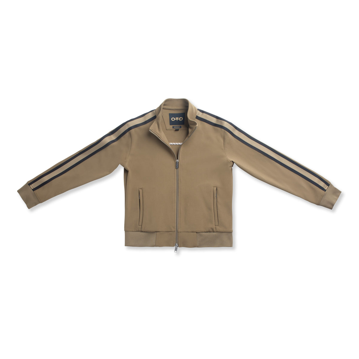 Women's Side Stripe Racer Jacket in Khaki | Women's Jackets - OTD – OTD ...