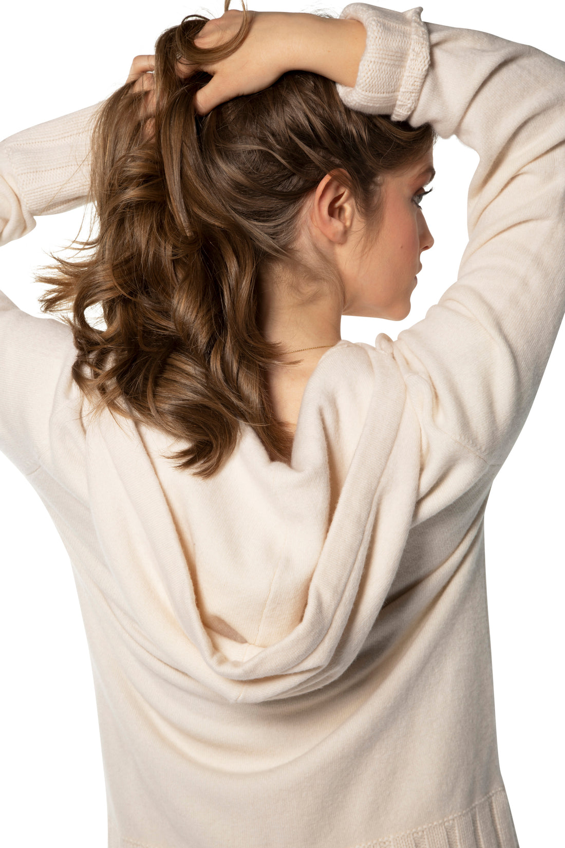 Cashmere-Blend Zipped Hoodie (Ivory)