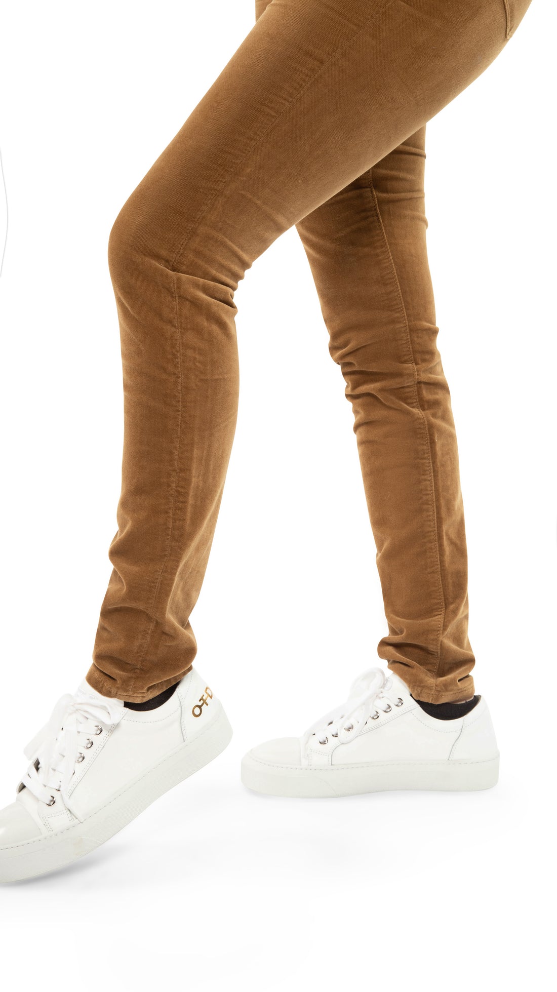 Skinny-Fit Stretch Velvet Jean (Sandalwood)