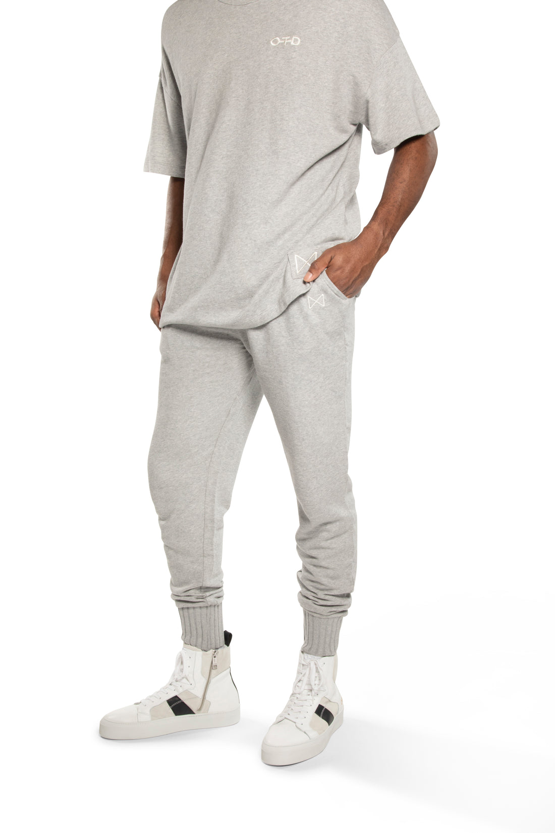 French Terry Sweatshirt & Jogger Set (Light Grey Heather)