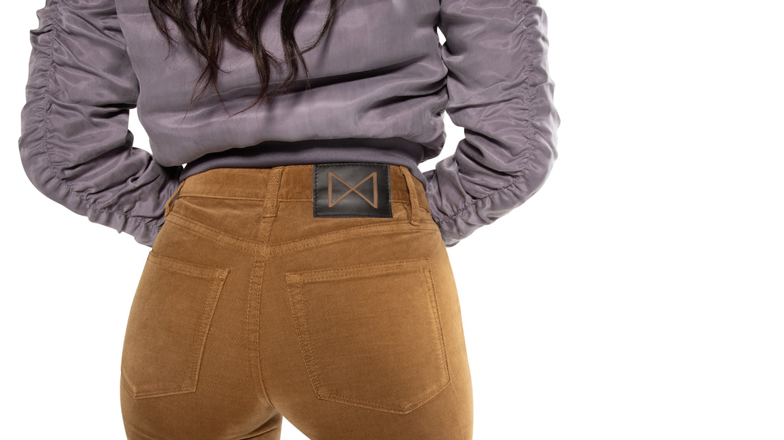 Skinny-Fit Stretch Velvet Jean (Sandalwood)