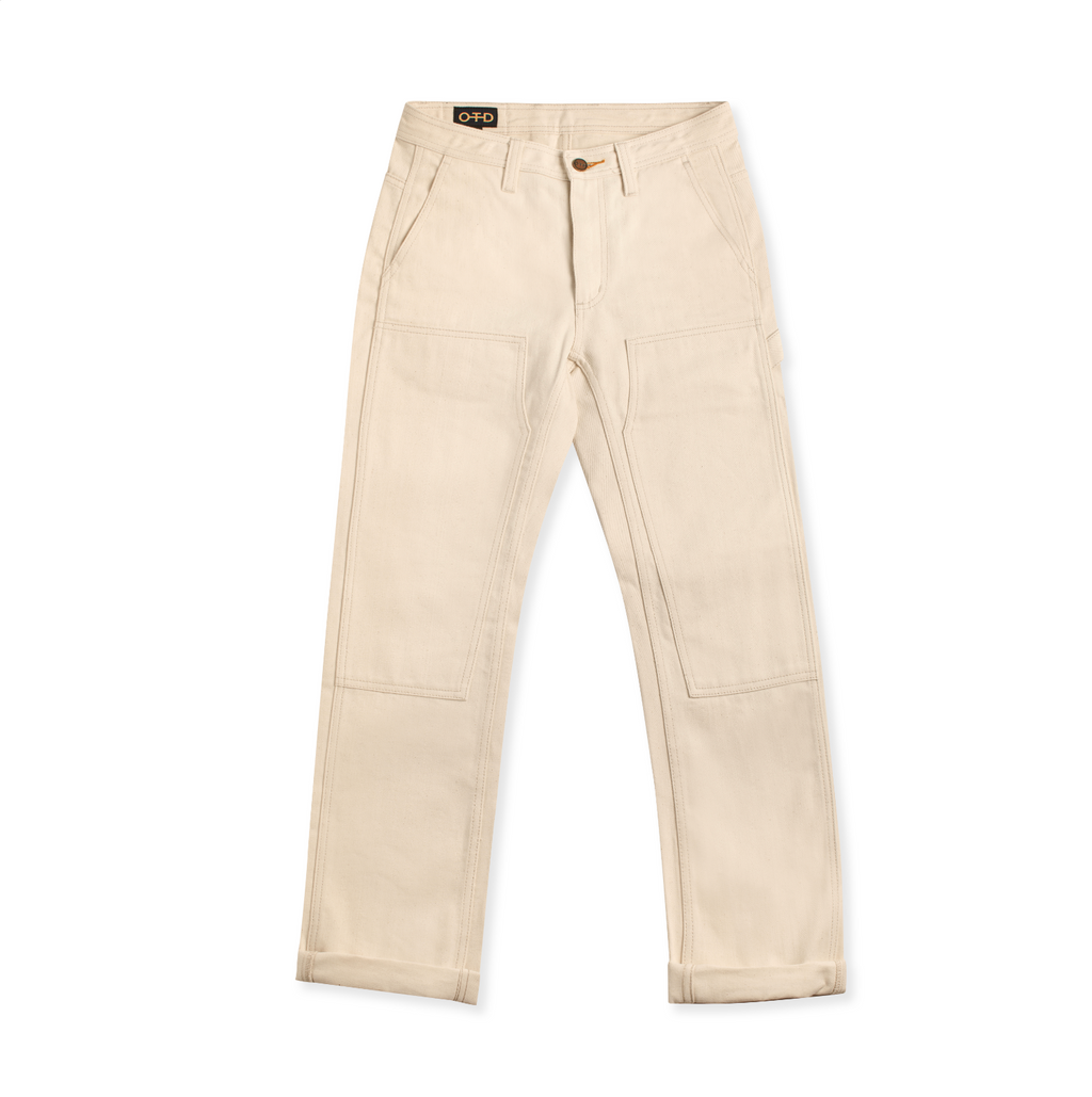 ★OY★CARPENTER TUCK PANTS-CREAM★正規品/韓国直送料込/人気 Gender Neutral Carpenter Pants | Japanese Natural Seed Denim