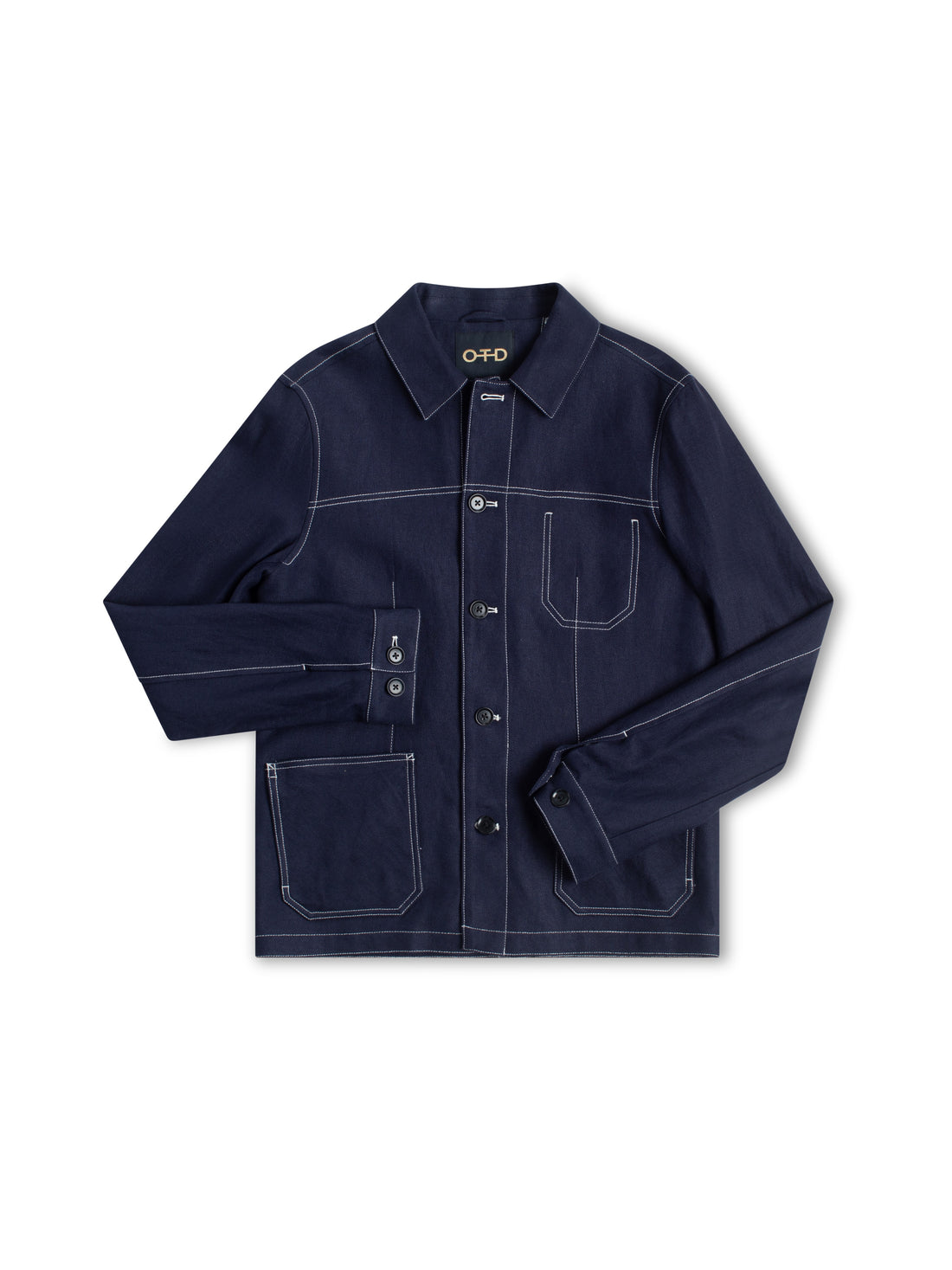 Button Front Chore Jacket With Patch Pockets