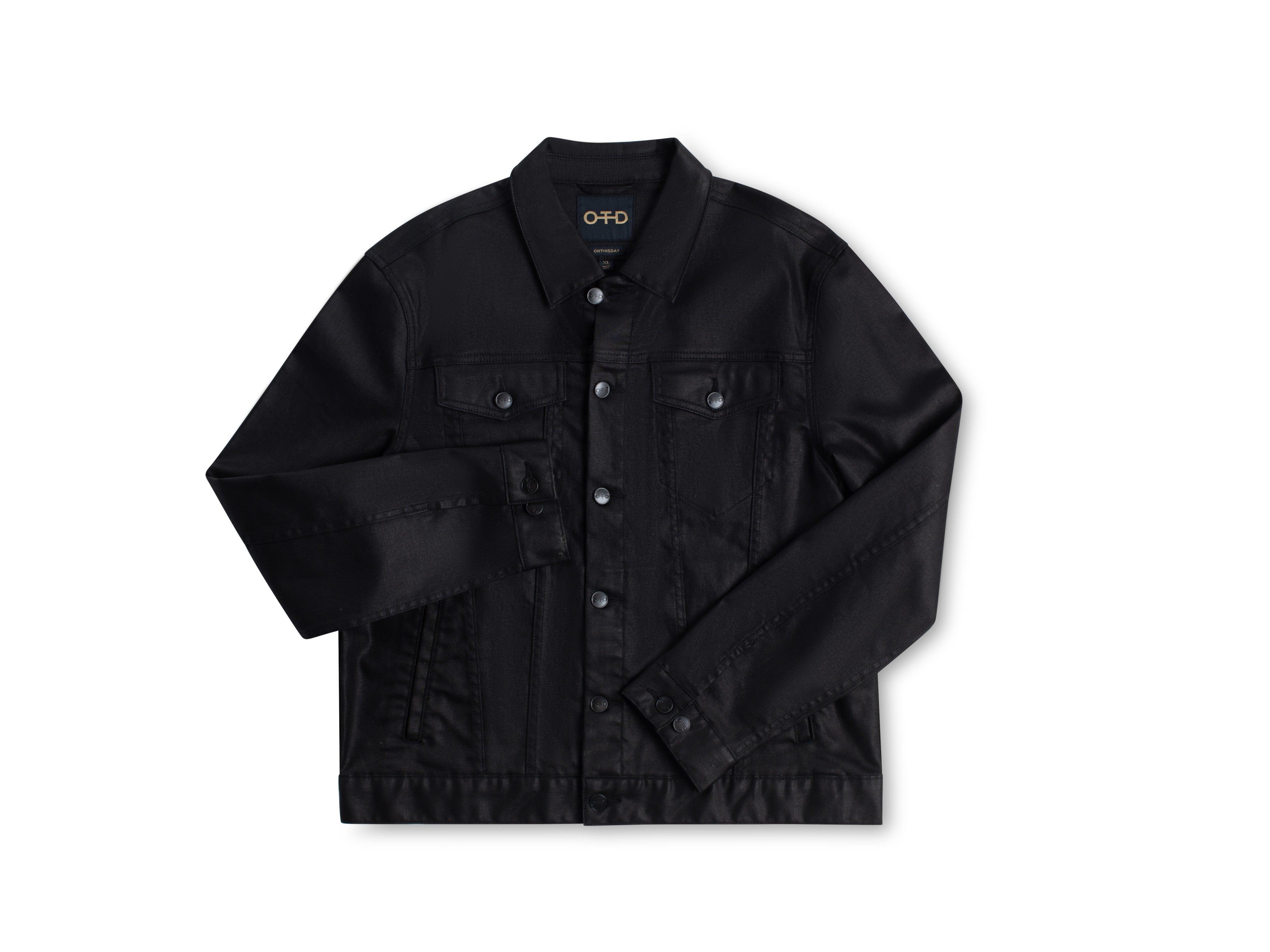 archive coated denim jacket black 00s Archive Coated Denim Riders