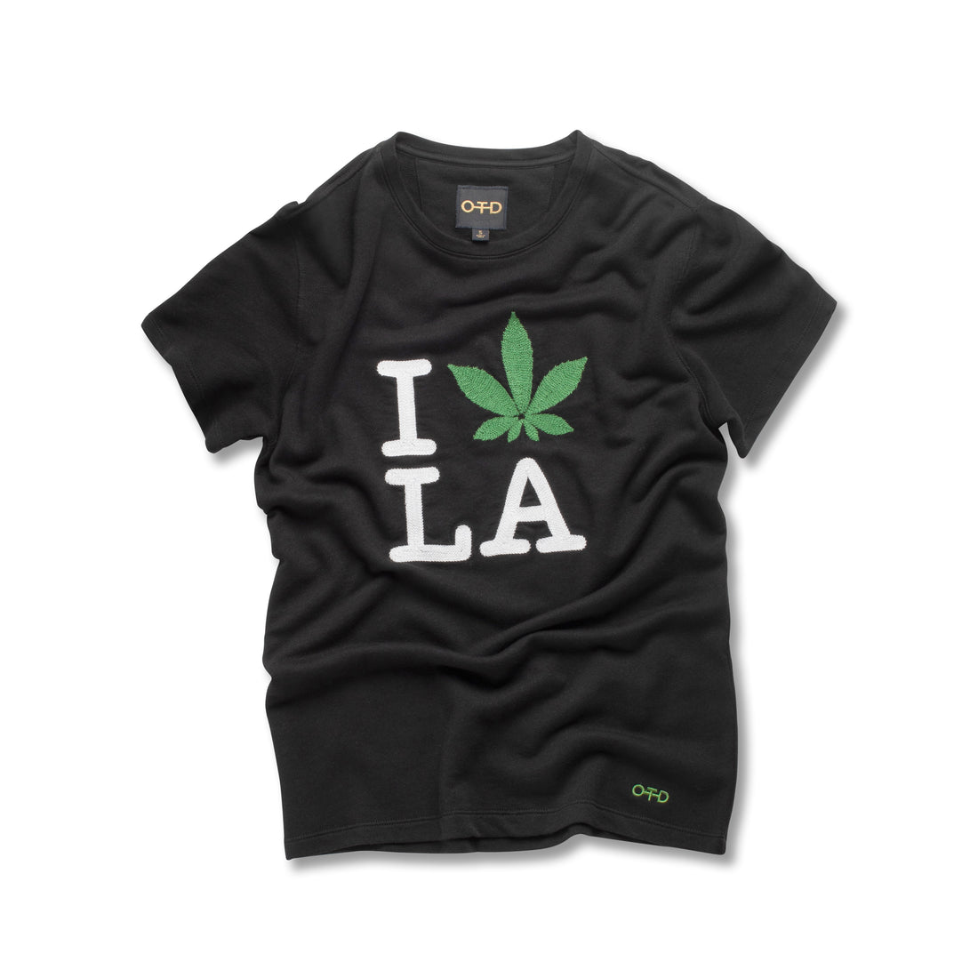 Embroidered la Loves Weed Short Sleeve Sweatshirt