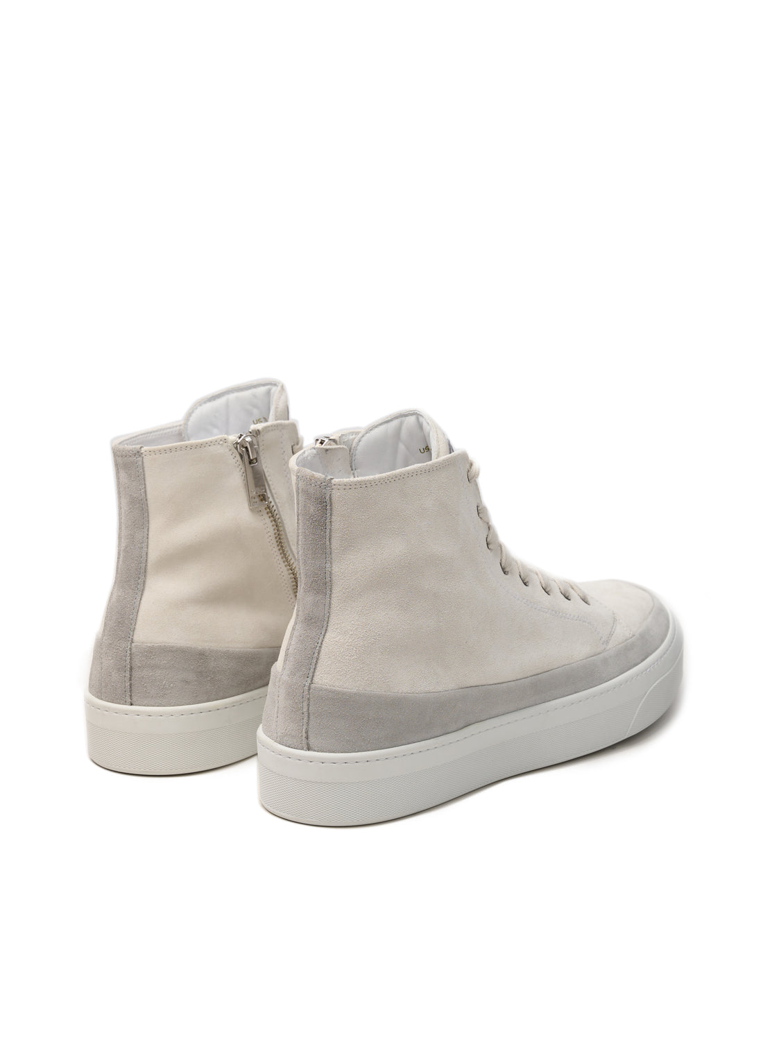 Hi Top Derby Suede and Leather Sneaker