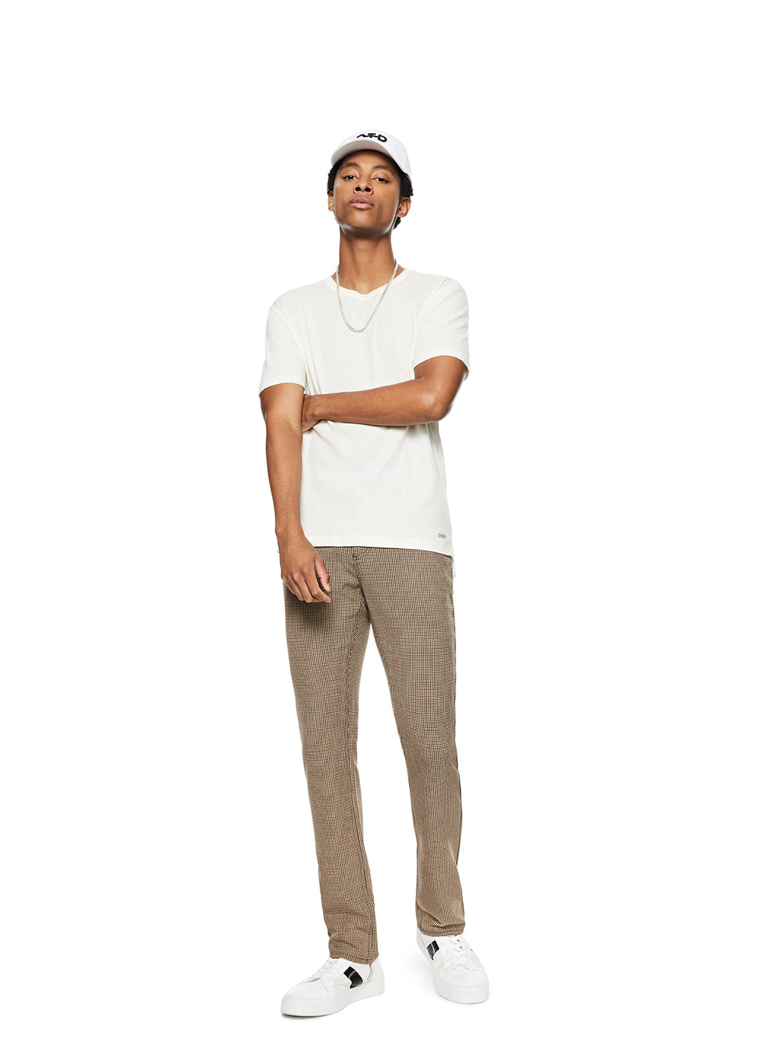 Men's White Crewneck Knit Tee