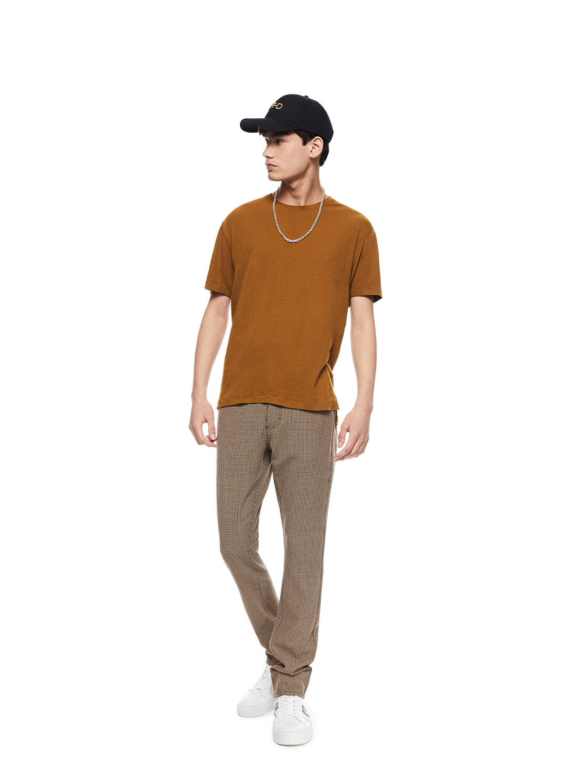 Front of Men's Copper Crewneck Knit Tee