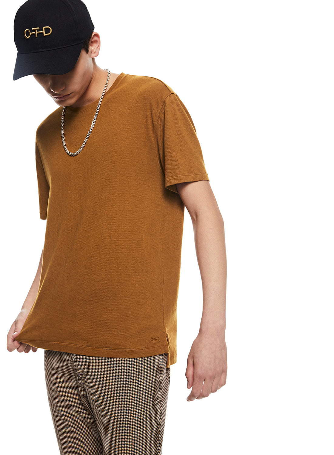 Front of Men's Copper Crewneck Knit Tee - Image #2