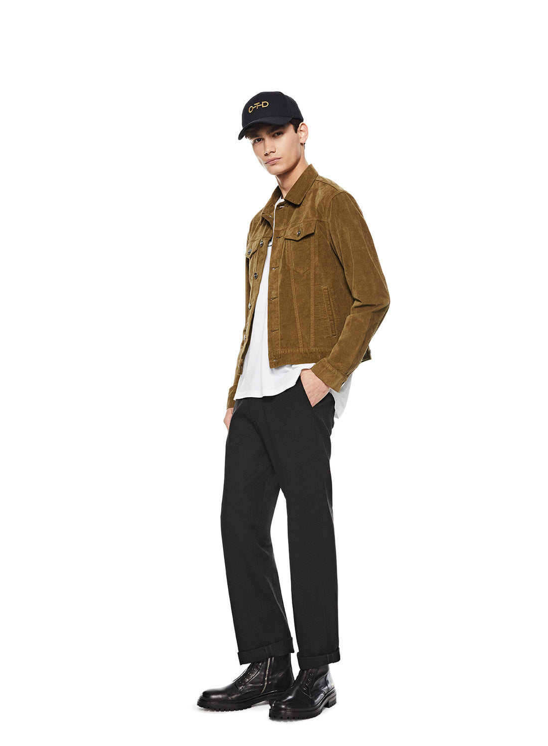 Front of Men's Stretch Velvet Jean Jacket