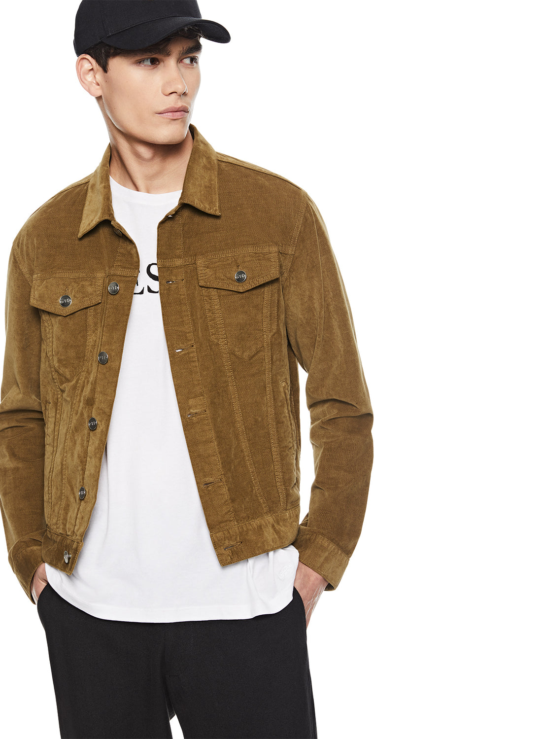 Front of Men's Stretch Velvet Jean Jacket - Image #2