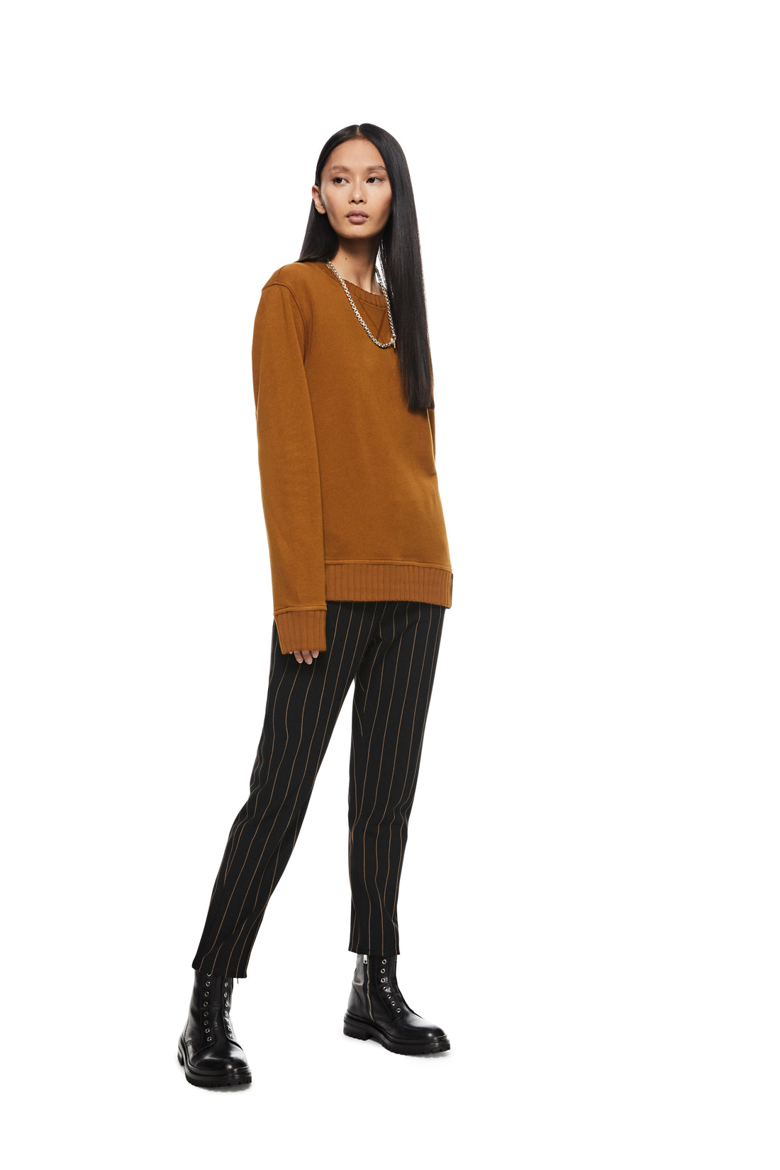 Woman in Copper Signature Crewneck Sweatshirt