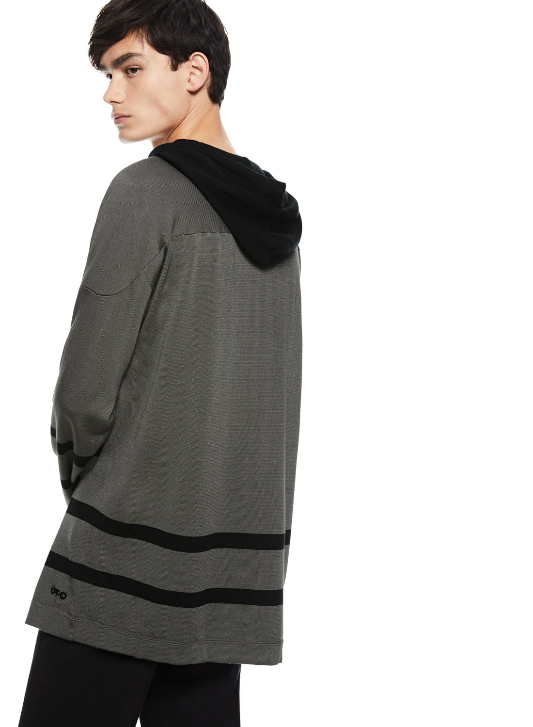 Back of Grey Oversized Hockey Sweater