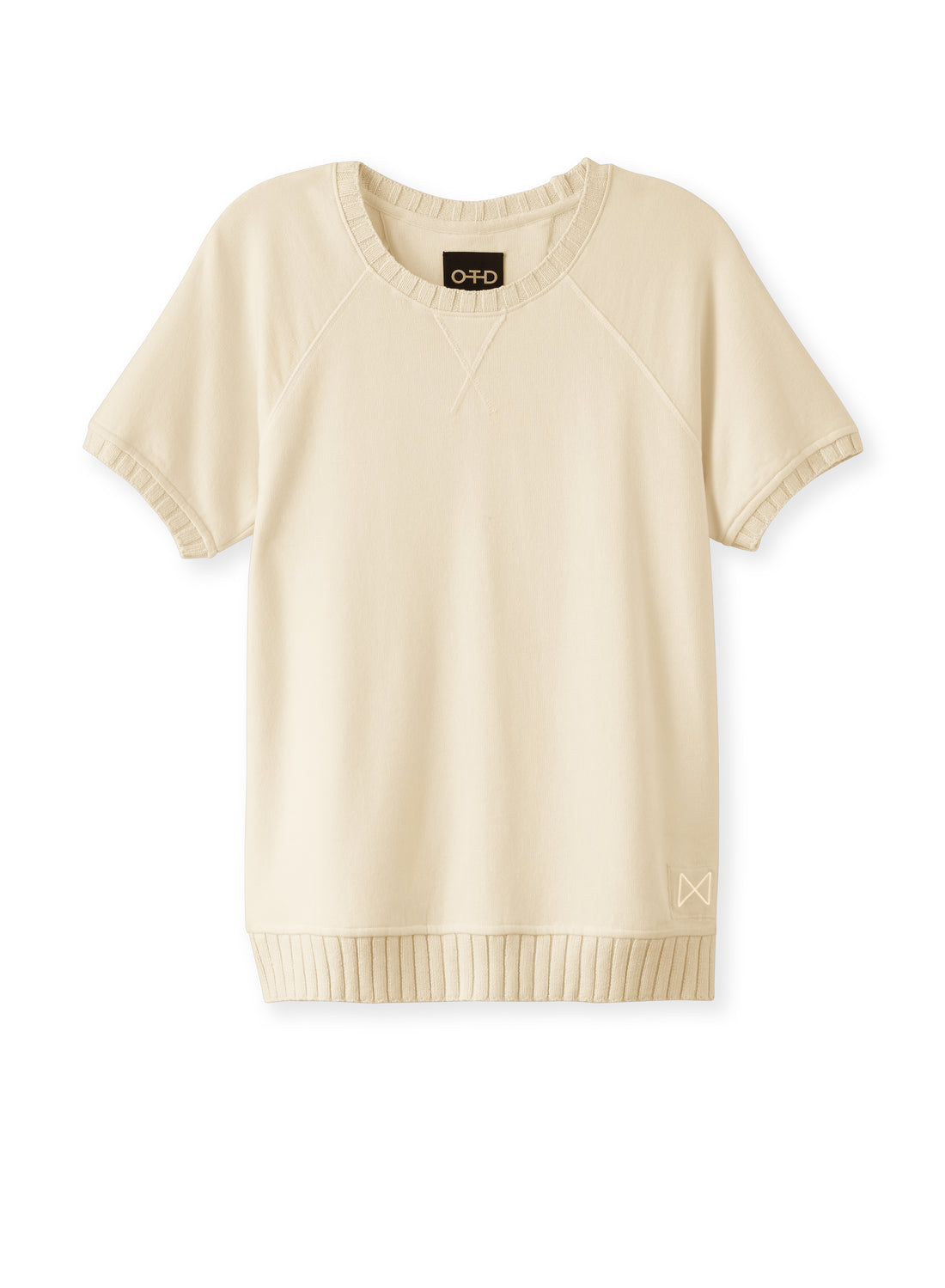 Side of Light Grey Short Sleeve French Terry Sweatshirt