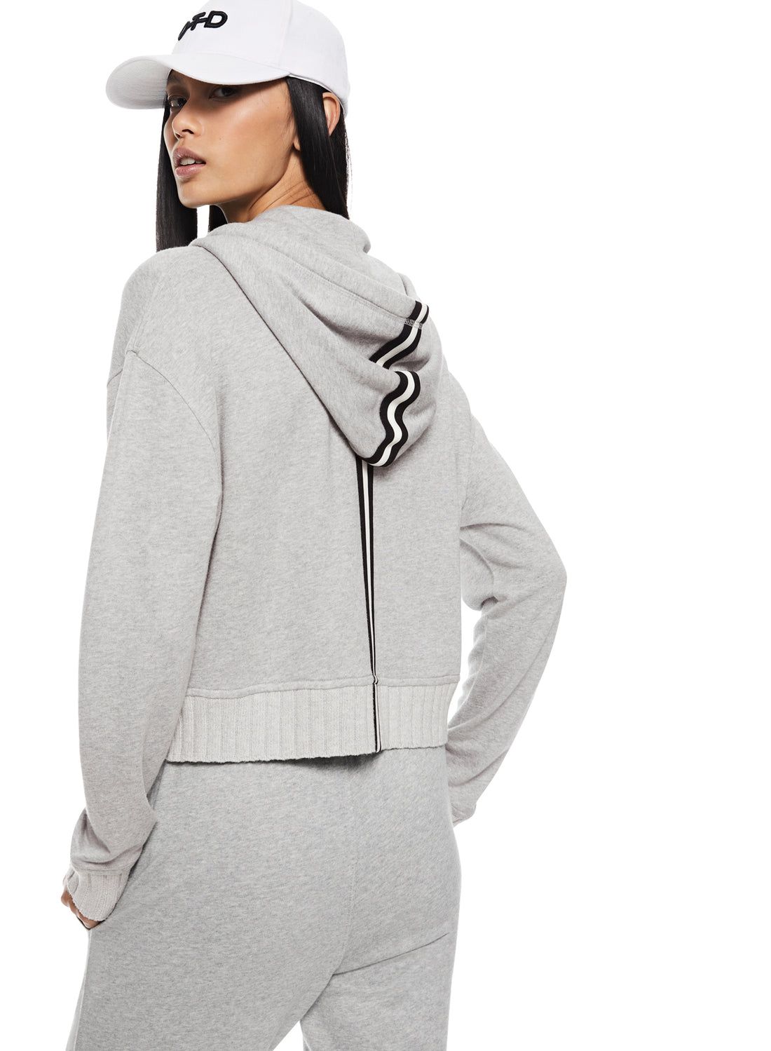 Back of Women's Cropped Zip Hoodie