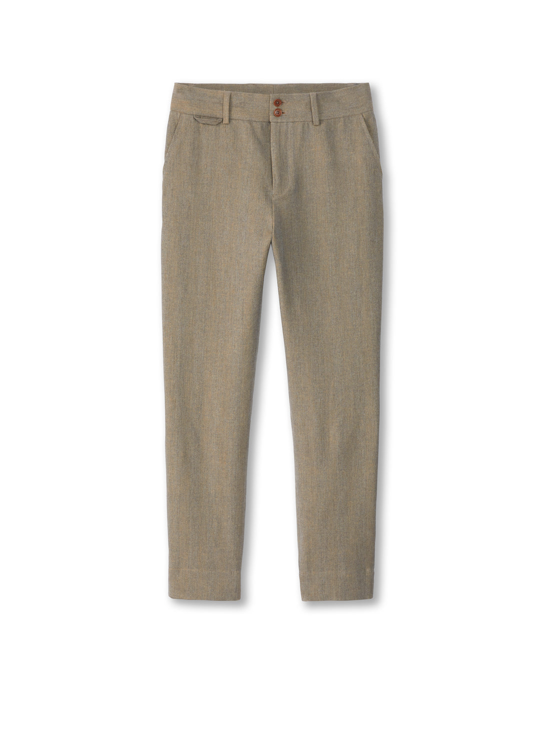 Back of Women's Navy Tapered Pinstripe Pant