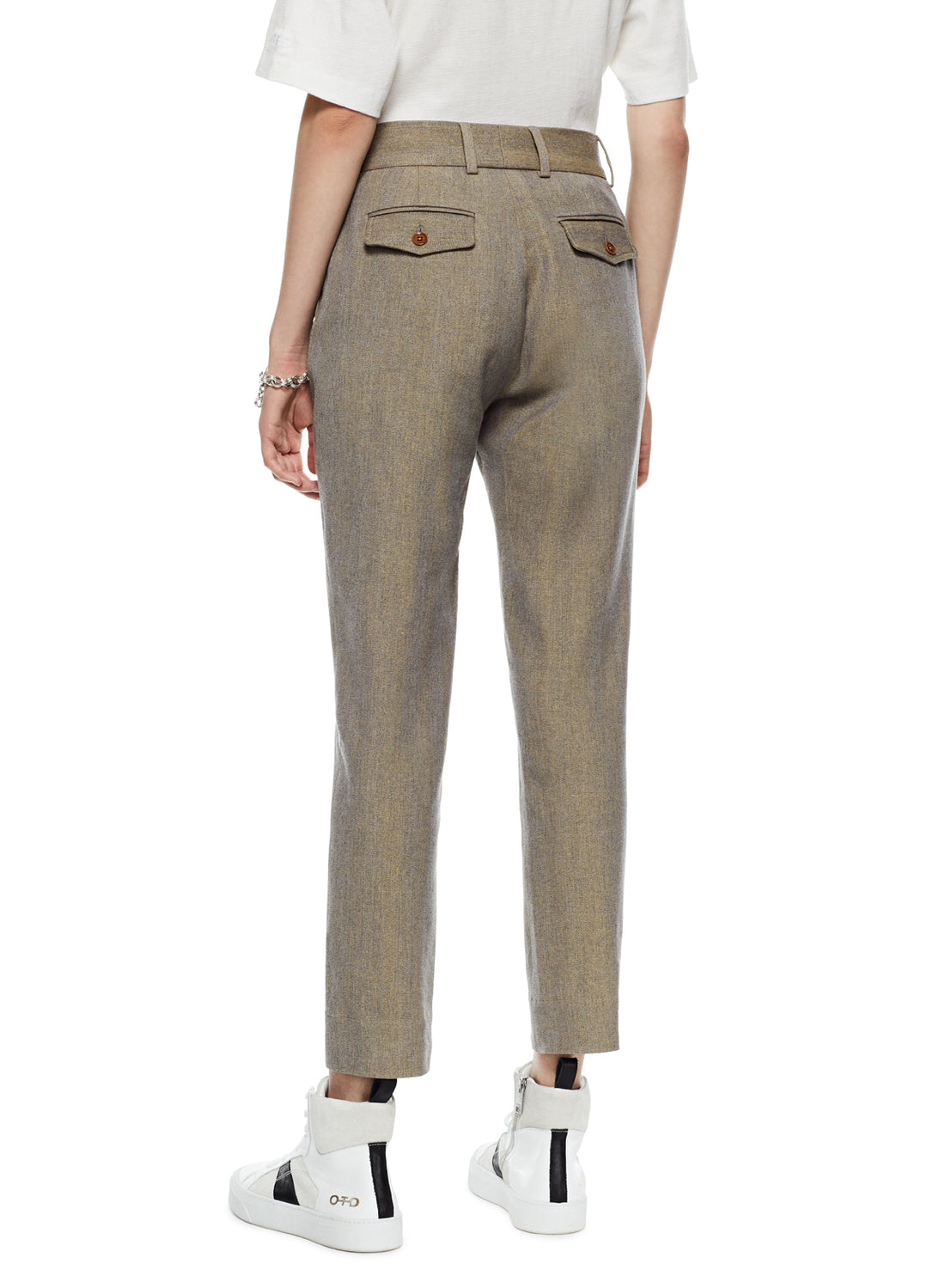 Back of Women's Sandstone Tapered Shadow Stripe Pant