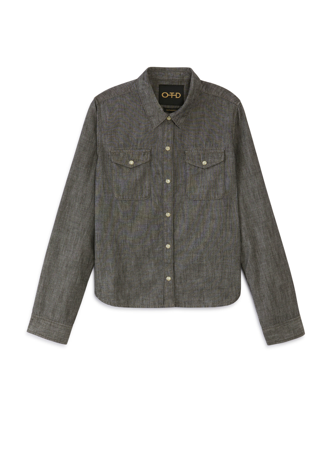 Front of Women's Black Multi Windowpane Shirt - Image #2