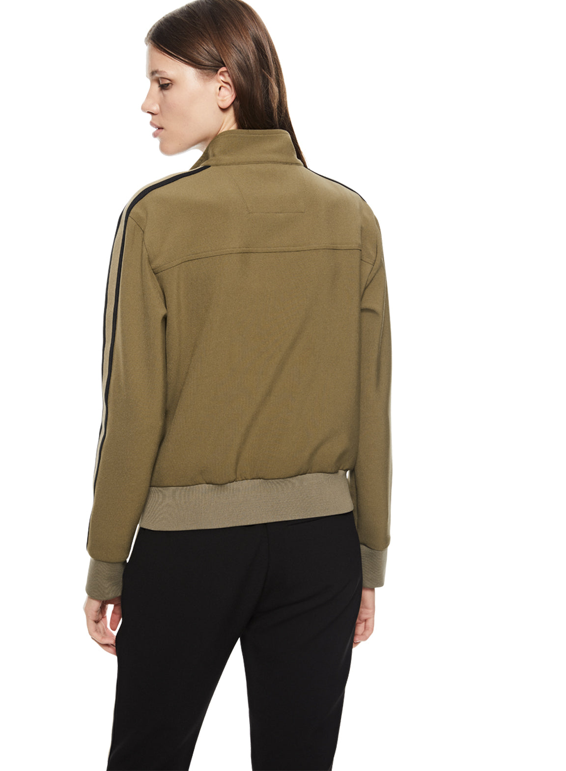 Women's Side Stripe Racer Jacket in Khaki | Women's Jackets - OTD – OTD ...