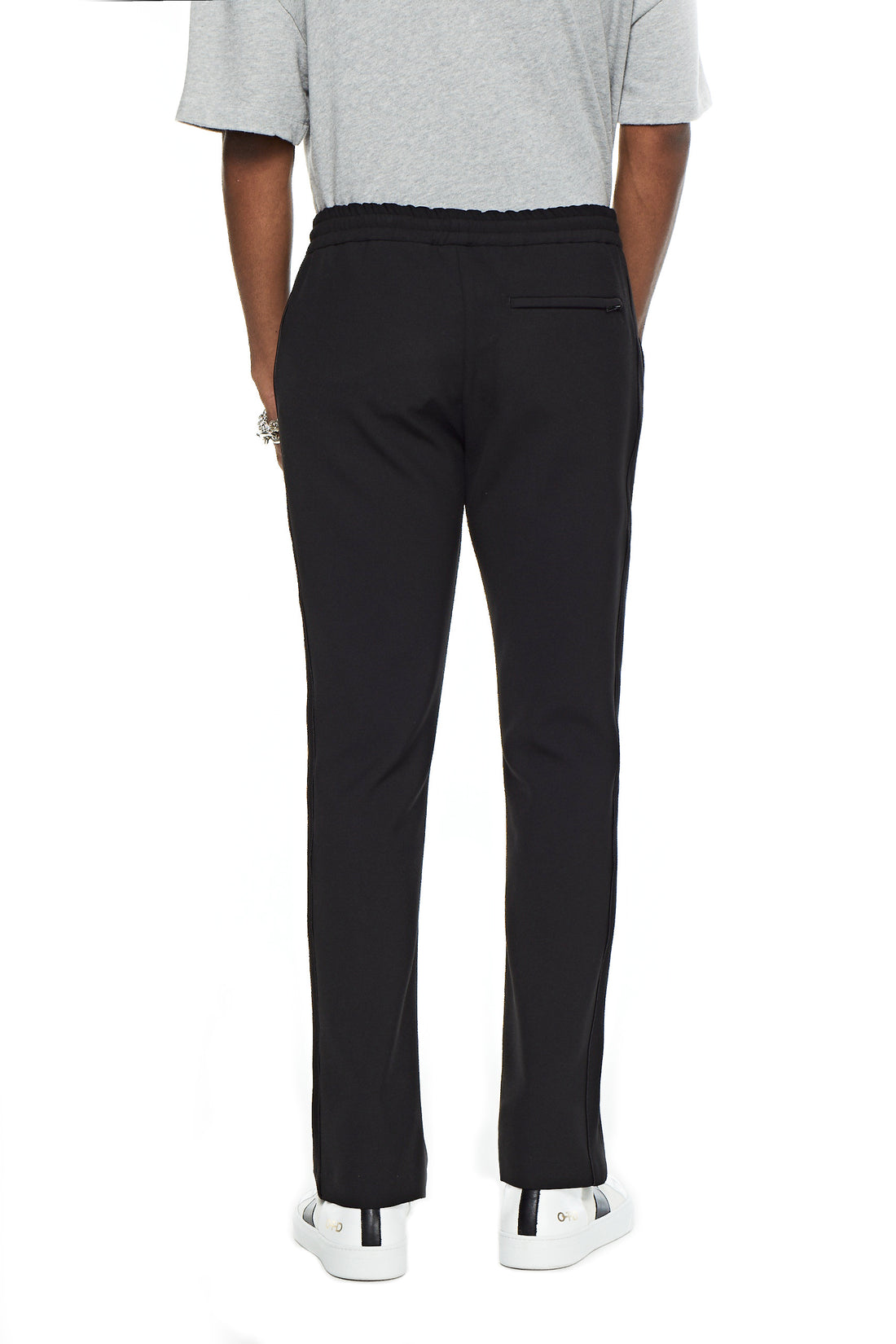Back of Men's Flare Leg Track Pant in Charcoal Heather