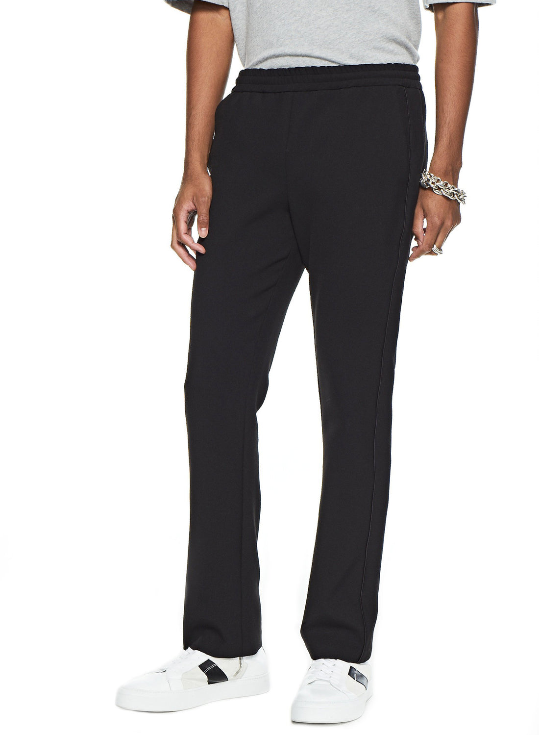 Back of Men's Flare Leg Track Pant in Charcoal Heather