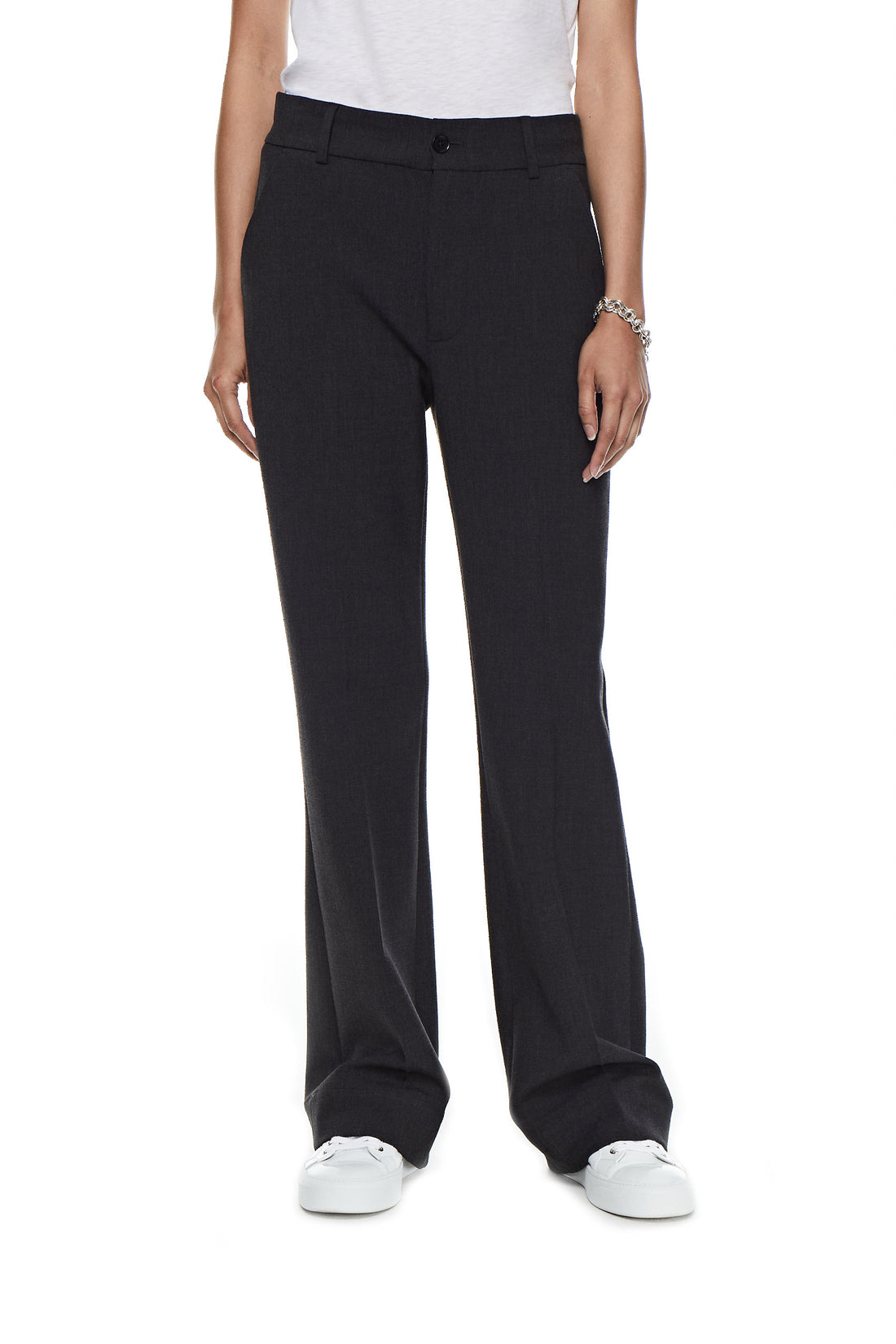 Front of Men's Black Easy Fit Track Pant