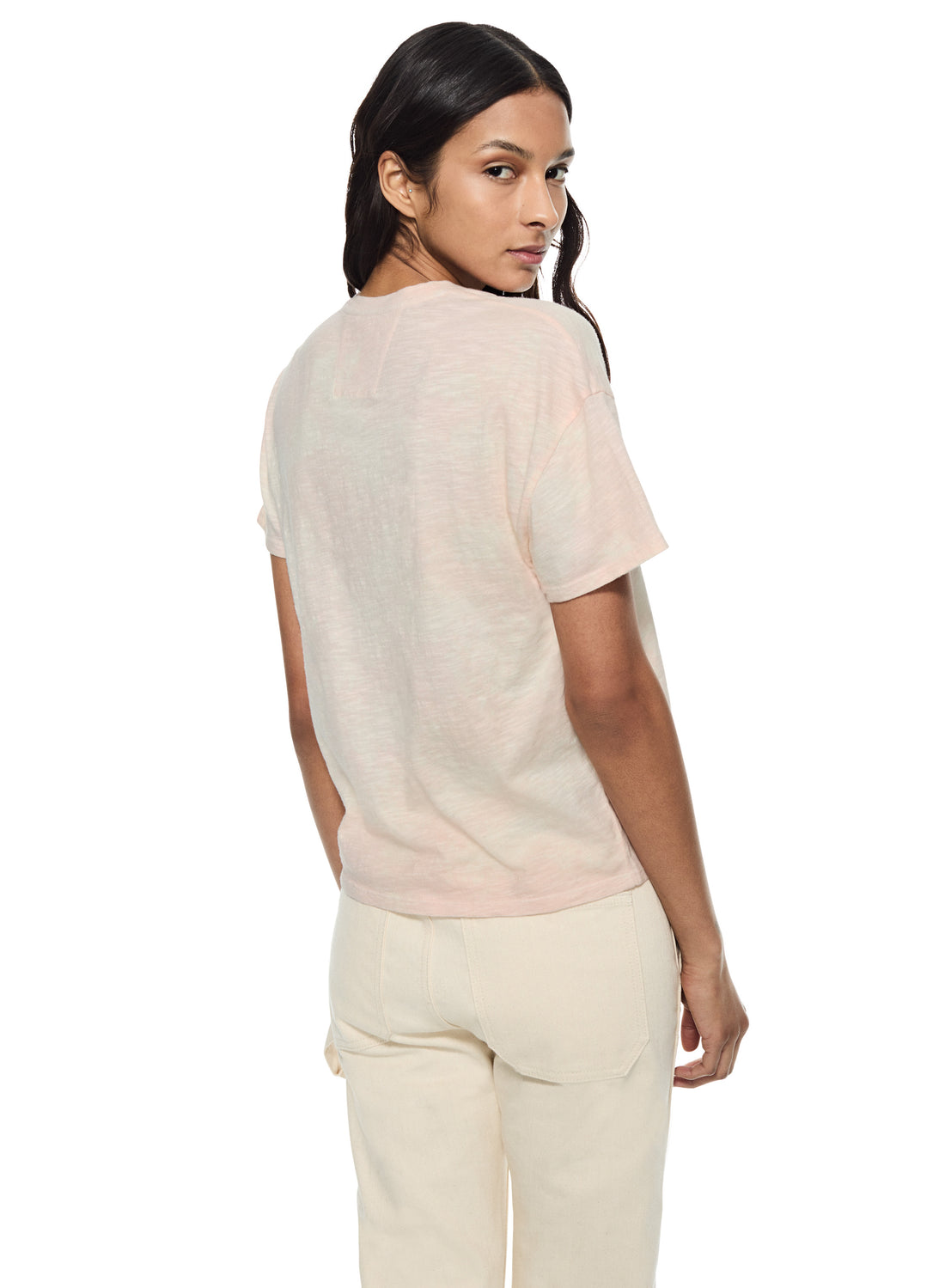 Jersey Scoop-Neck Tee (Pale Coral)