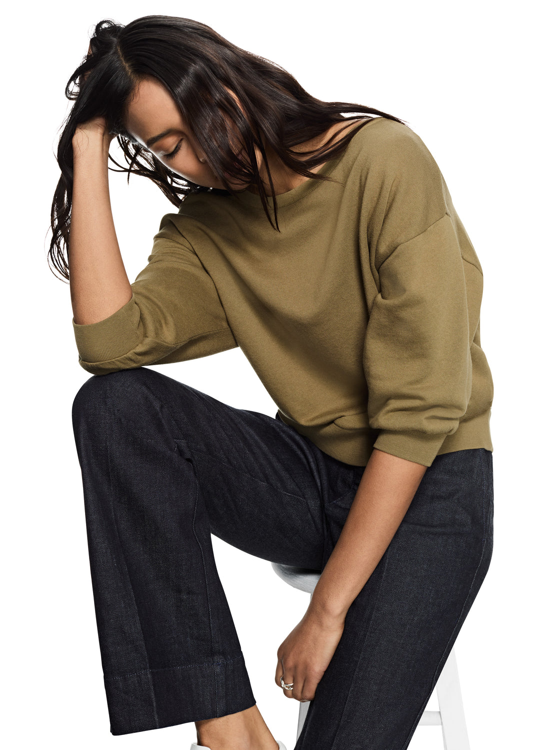 Lightweight Sweatshirt With Puff Sleeve (Ghurka)